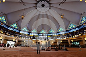 Interior of National Mosque of Malaysia a.k.a Masjid Negara photo